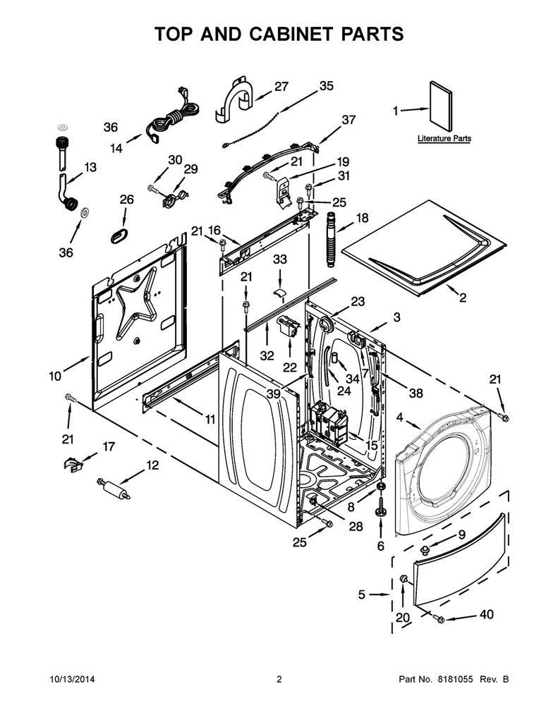Whirlpool Washer Drain Hose - WPW10114608, Replaces: 8540011