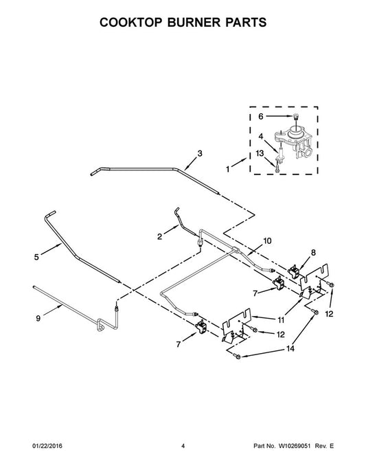 Whirlpool Range, Oven & Cooktop Surface Burner Base - WPW10128446, Replaces: W10110375