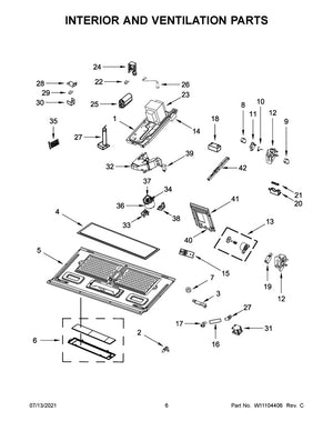 Whirlpool Microwave Interlock Support (Bottom) - WPW10156813, Replaces: 8206353
