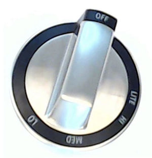 Whirlpool Range /Oven Control Knob (Stainless) - WPW10180180, Replaces: W10132510
