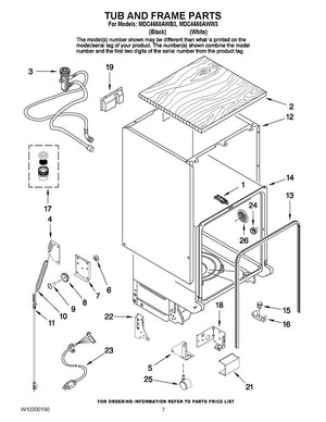 Tuyau de remplissage et de vidange pour lave-vaisselle Whirlpool - WPW10187809, remplace la référence : 64077