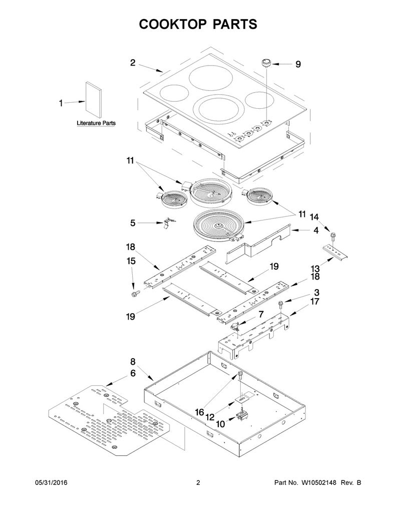 Whirlpool Range, Oven & Cooktop Radiant Surface Element (3000W) - WPW10189281, Replaces: W10189281