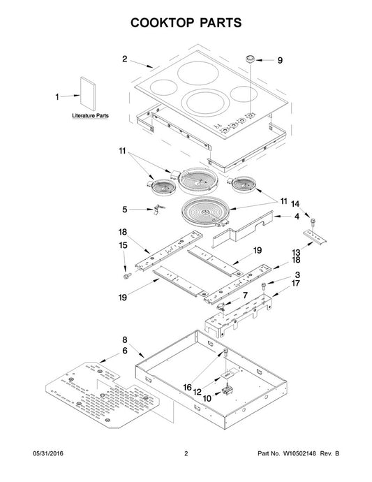 Whirlpool Range, Oven & Cooktop Radiant Surface Element (3000W) - WPW10189281, Replaces: W10189281