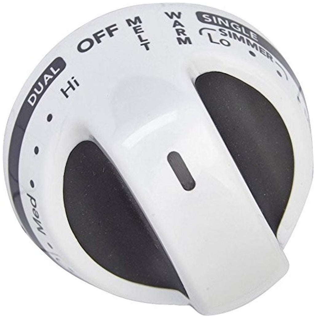 Whirlpool Range, Oven & Cooktop Burner Control Knob (White/Gray) - WPW10193253, Replaces: 9762764WH