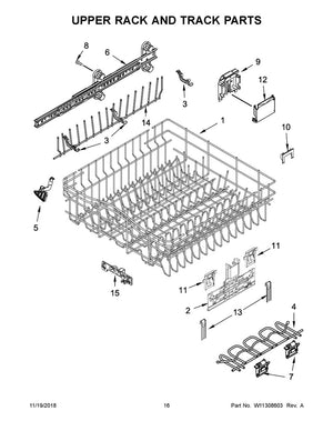 Clip de positionnement et de réglage du panier à vaisselle pour lave-vaisselle Whirlpool - WPW10195840, remplace : W10195840