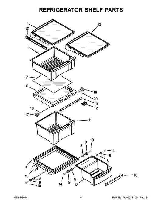 Whirlpool Refrigerator & Freezer Crisper Drawer (Clear) - WPW10233488, Replaces: 2223235