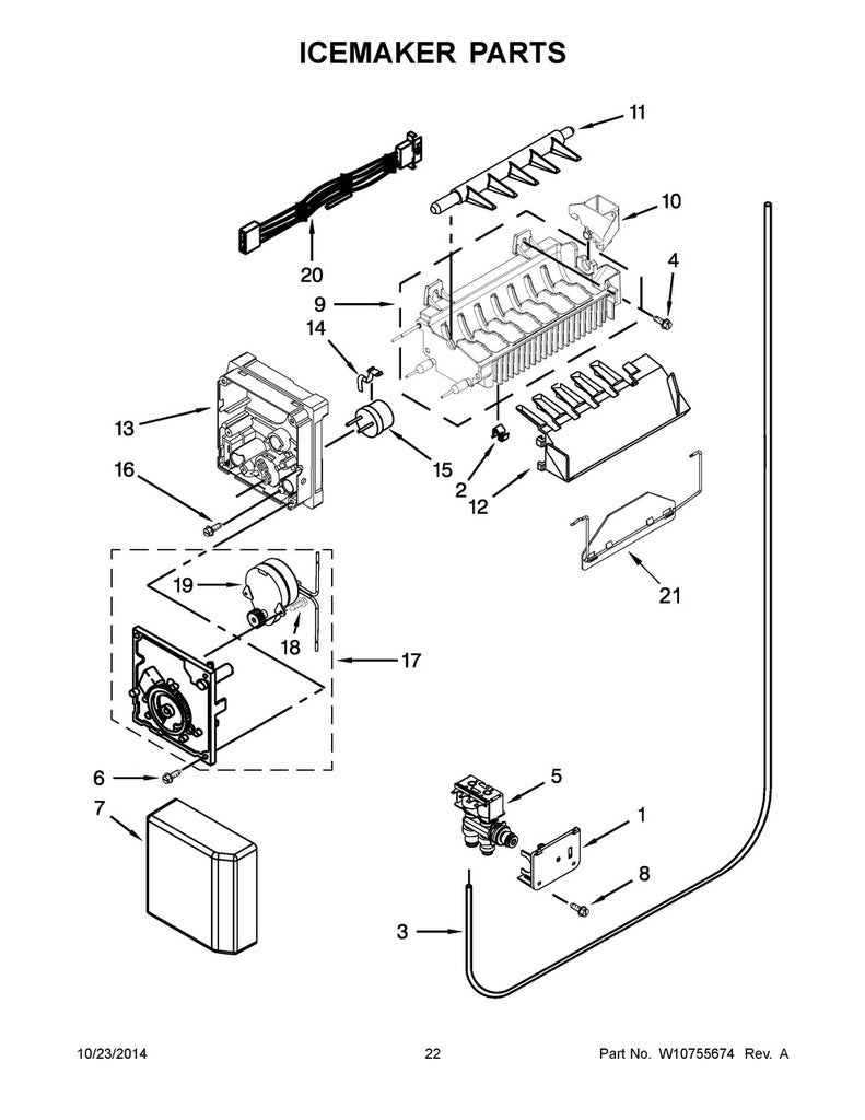 Whirlpool Refrigerator & Freezer Water Inlet Valve - WPW10238102, Replaces: W10238102