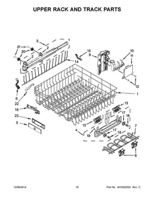 Whirlpool Dishwasher Rack Support Rail Assembly - WPW10247512