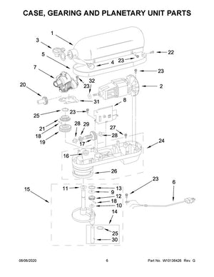 Moteur d'entraînement pour petit robot pâtissier Whirlpool - WPW10247536