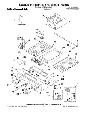 Allumeur de surface pour cuisinière, four et table de cuisson Whirlpool - WPW10250406, remplace : W10250406
