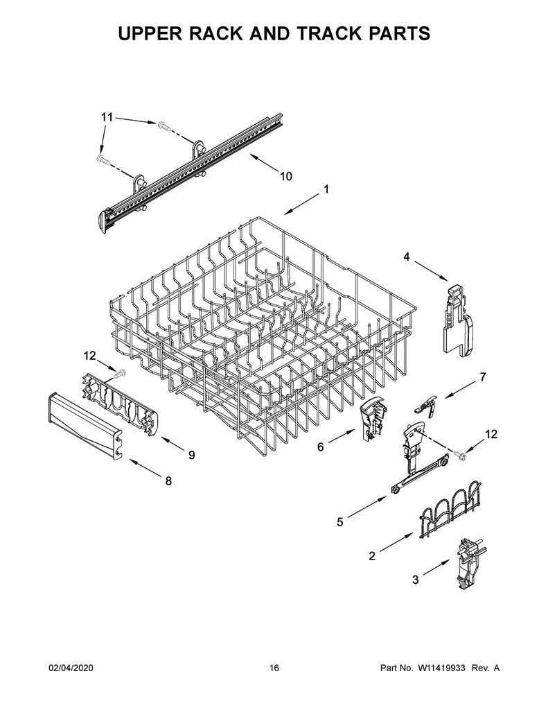 Whirlpool Dishwasher Dishrack Adjuster Cover - WPW10251047, Replaces: W10251047