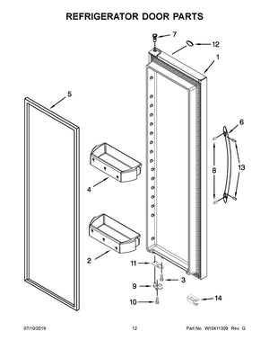 Whirlpool Refrigerator Refrigerator Door Hinge Cover, Midnight Grey - WPW10257218