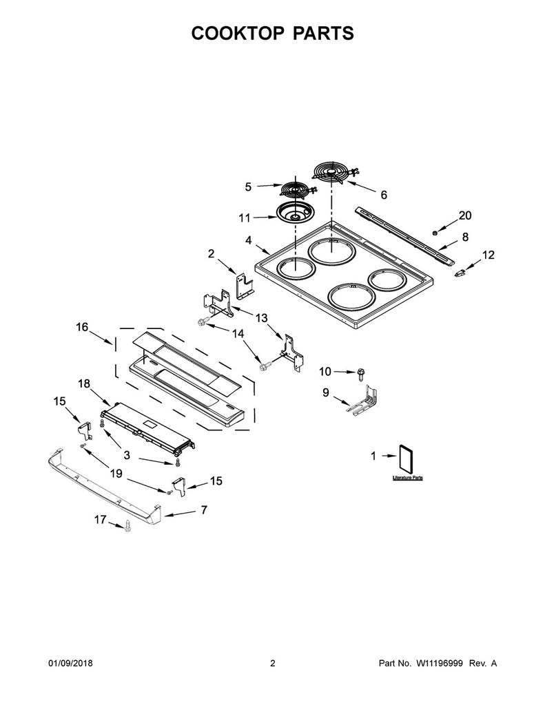Whirlpool Range, Oven & Cooktop 6" Surface Element - WPW10259868, Replaces: 0045543
