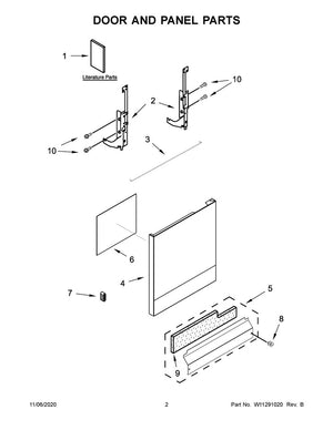 Panneau de porte extérieur pour lave-vaisselle Whirlpool (inox) - WPW10274902, remplace : W10274901