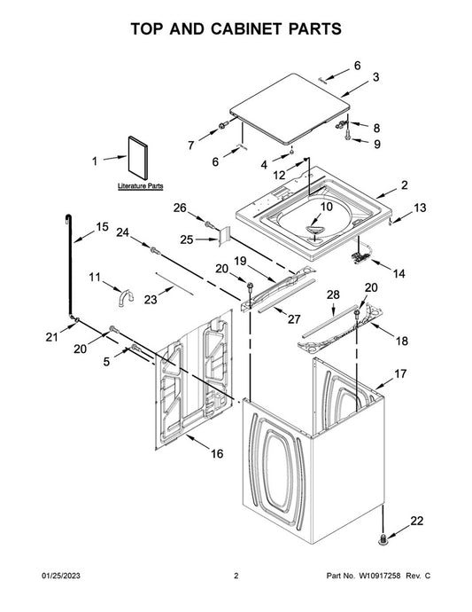 Whirlpool Washer Drain Hose Support Bracket - WPW10280024, Replaces: 8181768