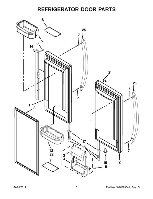 Whirlpool Refrigerator & Freezer Gallon Door Shelf Bin - WPW10289489, Replaces: 12918402