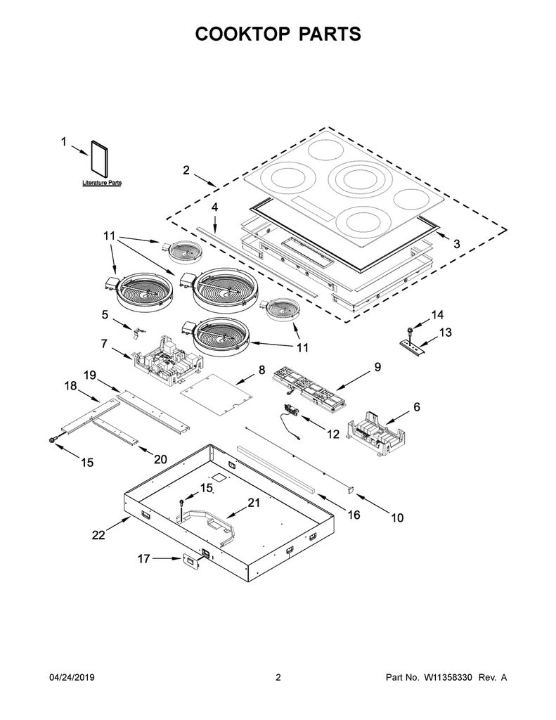 Whirlpool Range, Oven & Cooktop Range Solid Surface Element - WPW10298145