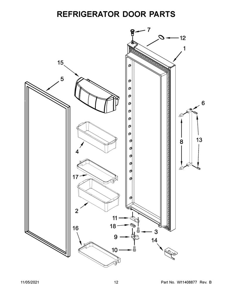 Whirlpool Refrigerator & Freezer Refrigerator Door Shelf Bin, Clear - WPW10316461