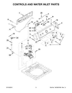 Bouton de sèche-linge Whirlpool - WPW10317455, remplace : W10317455