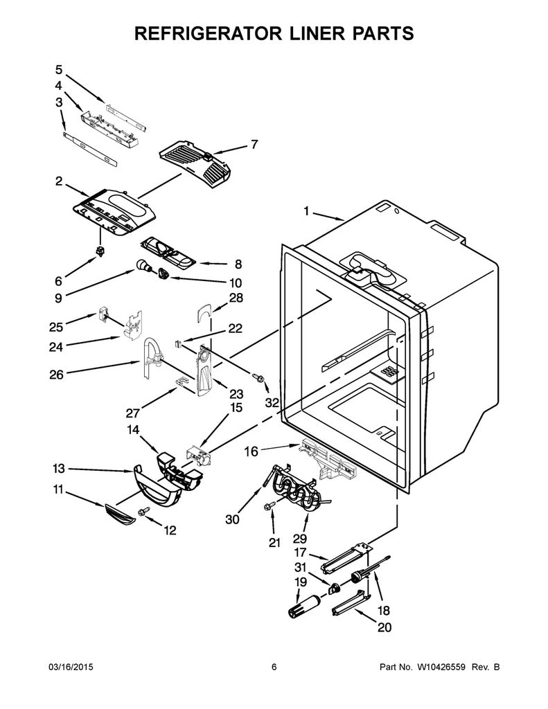 Whirlpool Refrigerator & Freezer User Control and Display Board - WPW10319823, Replaces: W10217475