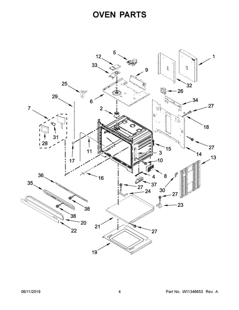 Whirlpool Range, Oven & Cooktop Bottom Vent Assembly (Stainless) - WPW10327374, Replaces: W10327374