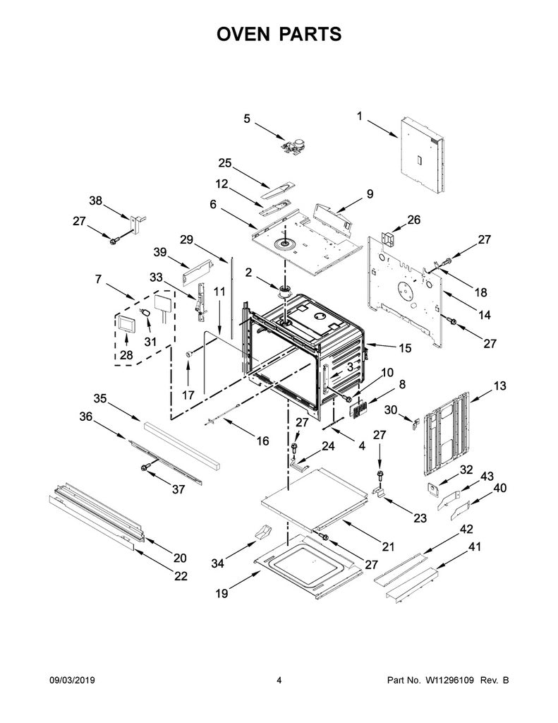 Whirlpool Range, Oven & Cooktop Bottom Vent Trim (Stainless) - WPW10327377, Replaces: W10327377