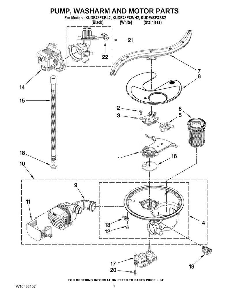 Whirlpool Dishwasher Circulation Pump & Motor Assembly - WPW10328226, Replaces: W10195600