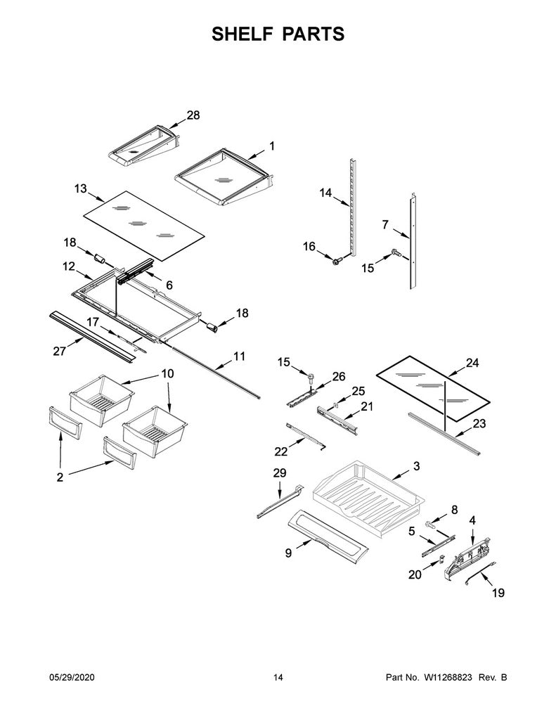 Whirlpool Refrigerator & Freezer Crisper Shelf Frame - WPW10329866, Replaces: W10329866