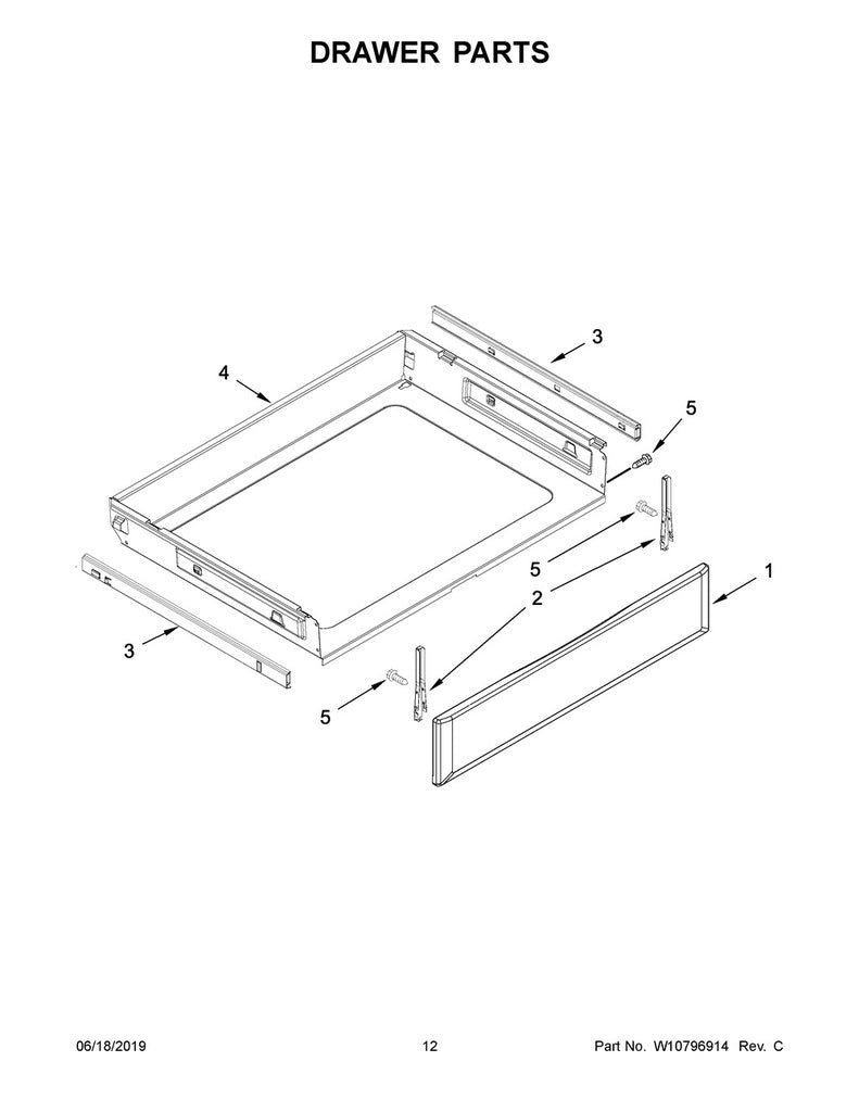 Whirlpool Range, Oven & Cooktop Range Drawer Panel, Stainless - WPW10330044