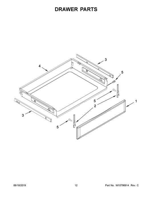 Whirlpool Range, Oven & Cooktop Range Drawer Panel, Stainless - WPW10330044