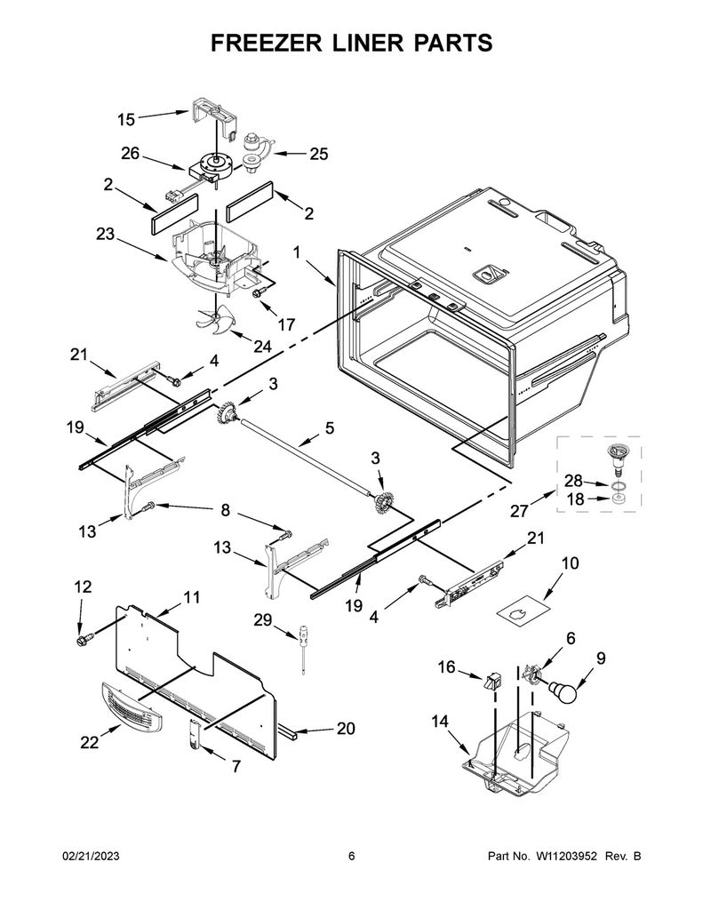 Whirlpool Refrigerator & Freezer Drawer Support (Left Side) - WPW10330991, Replaces: 12812503WD
