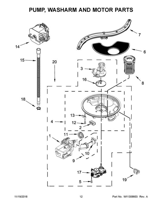 Whirlpool Dishwasher Lower Spray Arm Assembly - WPW10333330