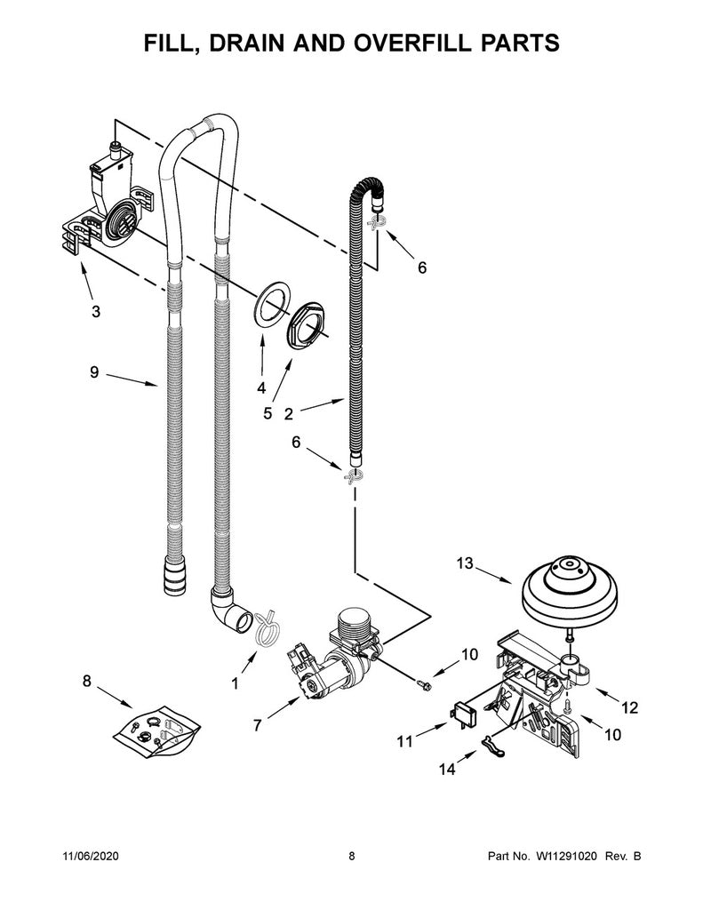 Whirlpool Dishwasher Float Assembly - WPW10346525, Replaces: W10346525