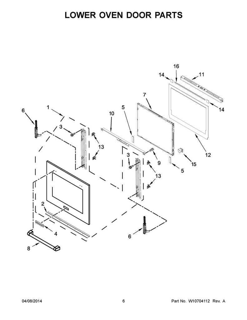 Whirlpool Microwave Middle Door Glass - WPW10347598, Replaces: W10347598