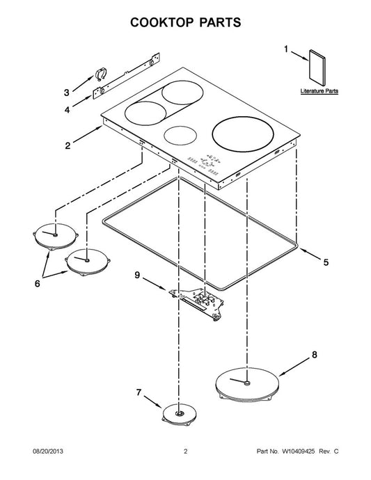 Whirlpool Range, Oven & Cooktop Range Solid Surface Element - WPW10396549