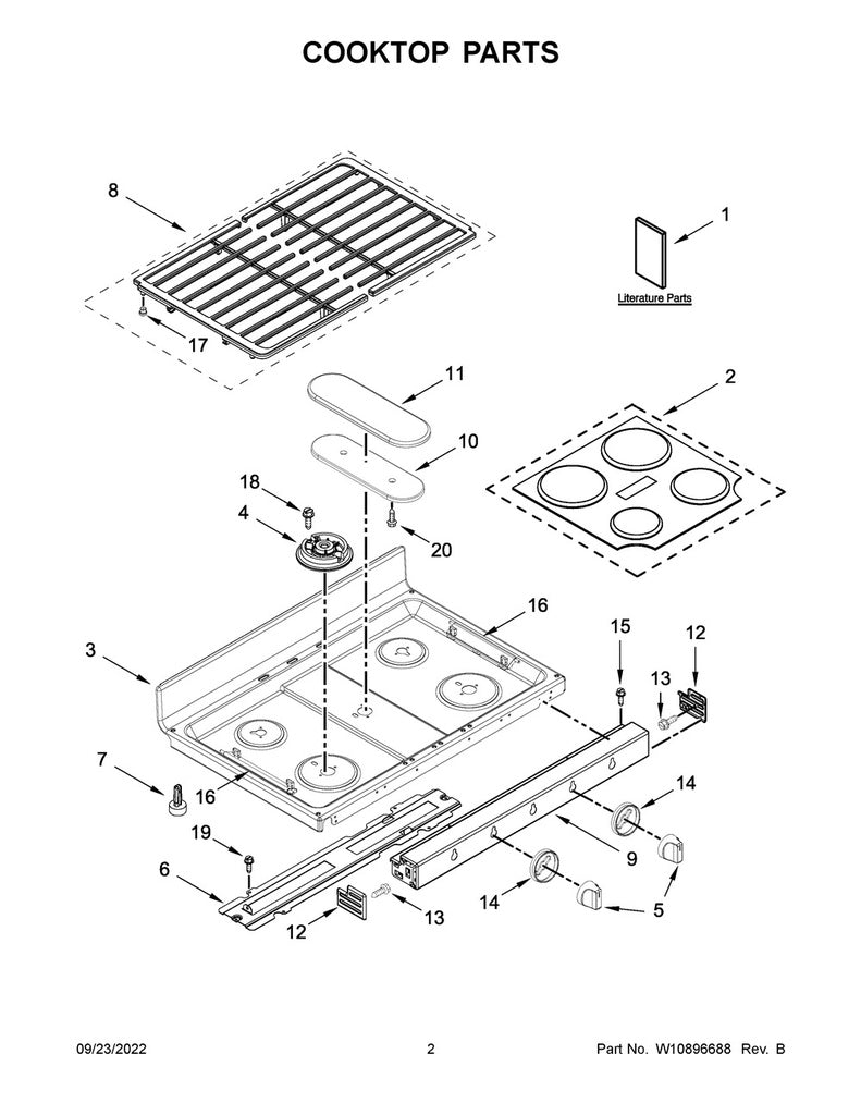 Whirlpool Range, Oven & Cooktop Surface Burner Base (12K) - WPW10406797, Replaces: 8286182