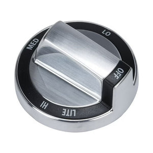 Whirlpool Range /Oven Control Knob (Stainless) - WPW10415450, Replaces: W10294797