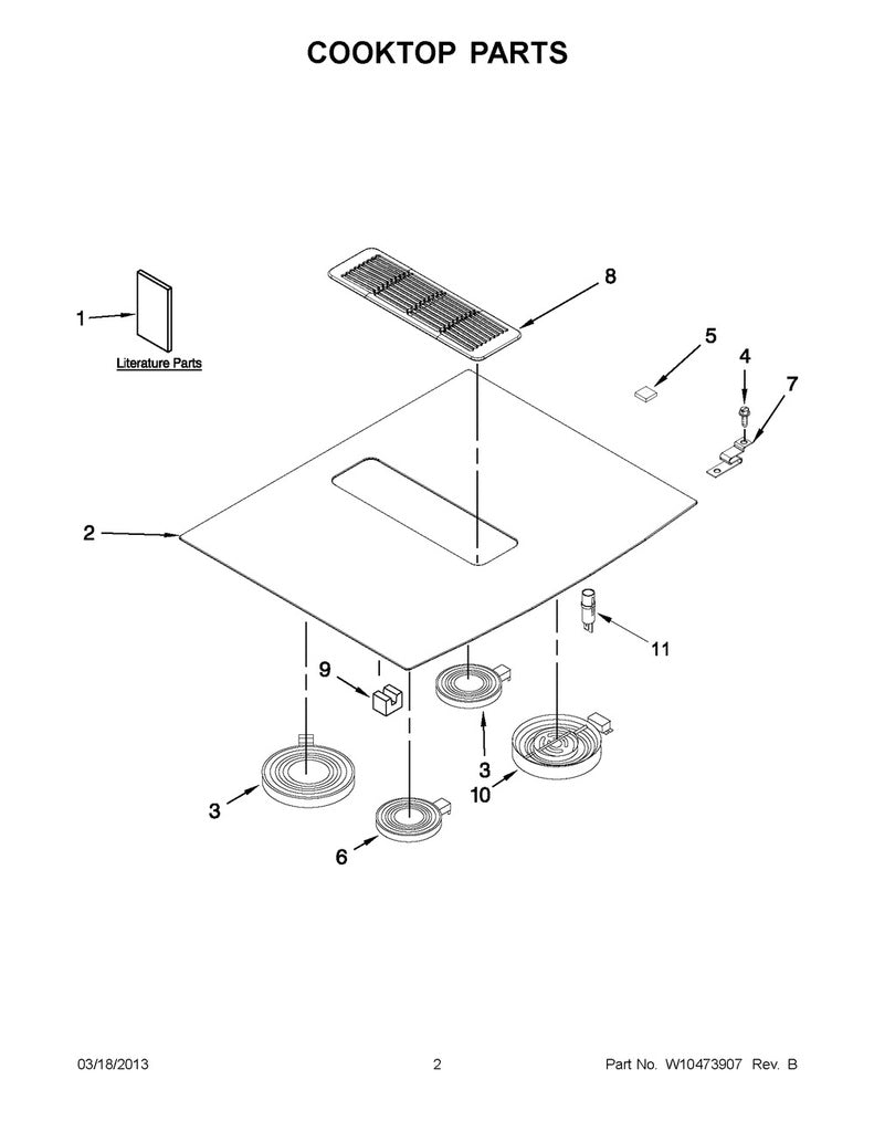 Whirlpool Range, Oven & Cooktop Range Radiant Surface Element - WPW10423408