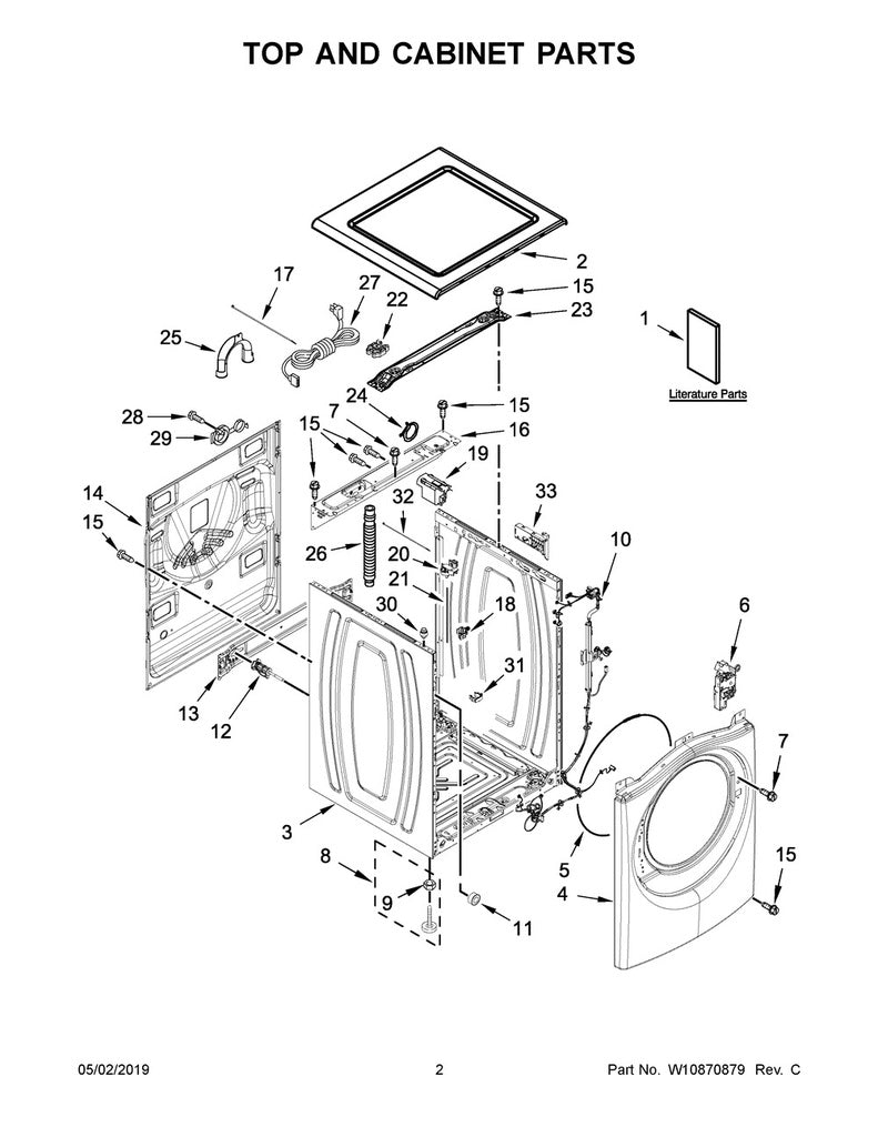 Whirlpool Washer Door Lock Latch - WPW10443885, Replaces: W10443885