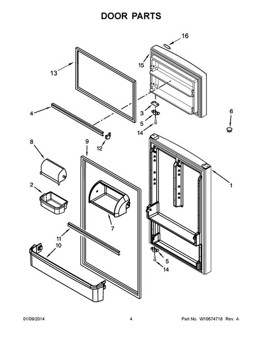 Whirlpool Refrigerator & Freezer Door Shelf Bar (Clear) - WPW10468559, Replaces: 2328217