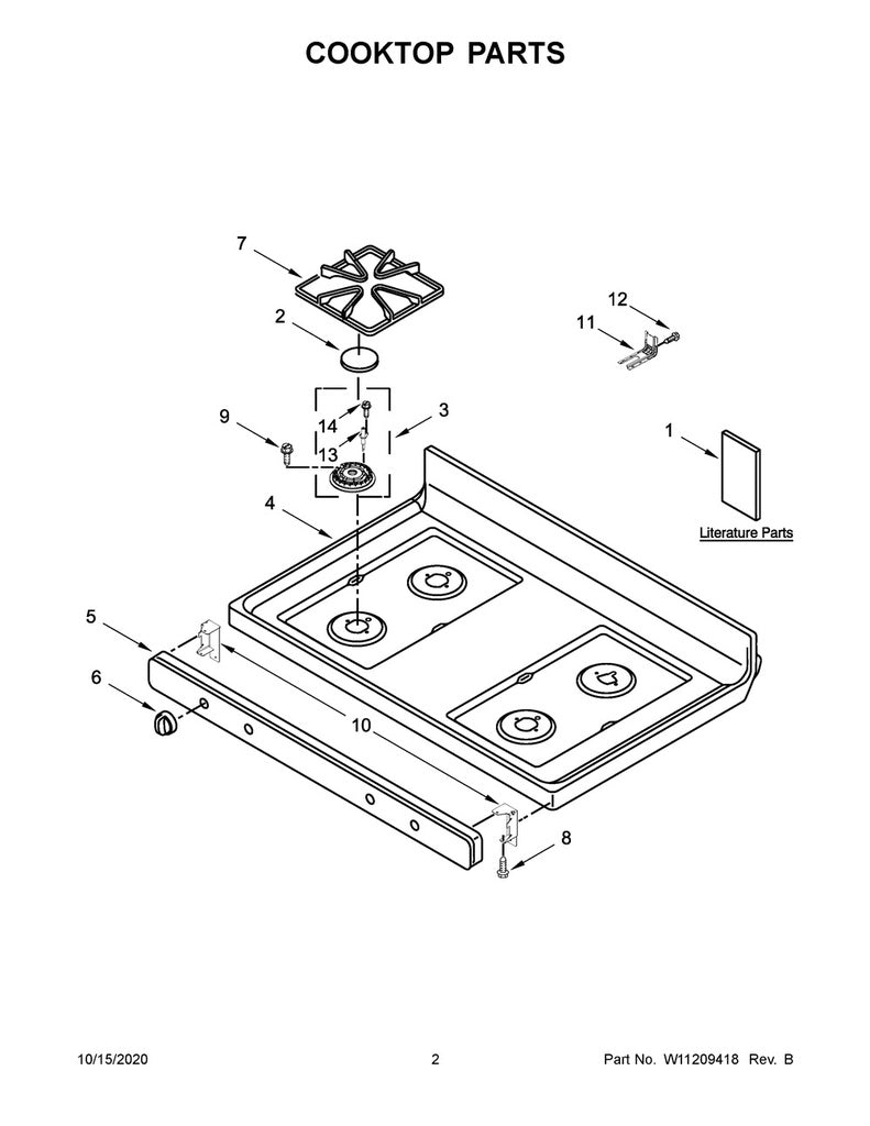 Whirlpool Range, Oven & Cooktop Surface Burner Igniter - WPW10515459, Replaces: W10515459