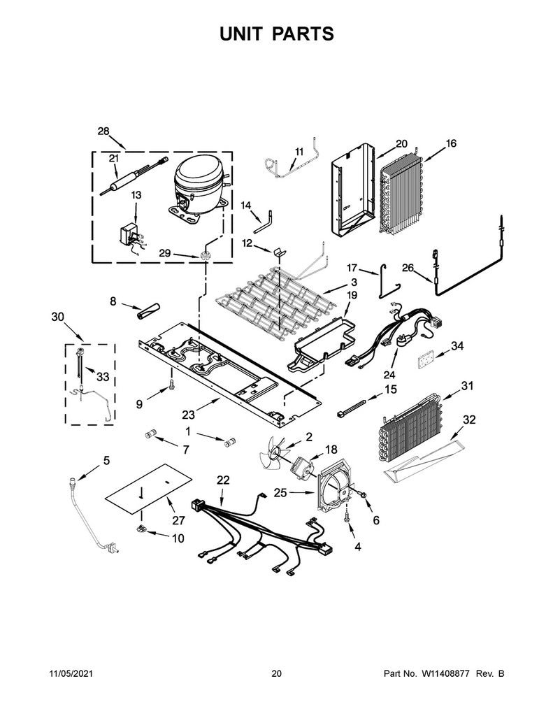 Whirlpool Refrigerator & Freezer Evaporator - WPW10643261, Replaces: W10156654