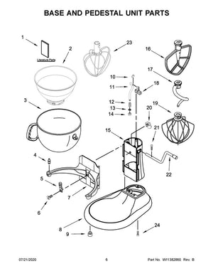 Bol pour petit robot pâtissier Whirlpool, 5 pintes - WPW10717235