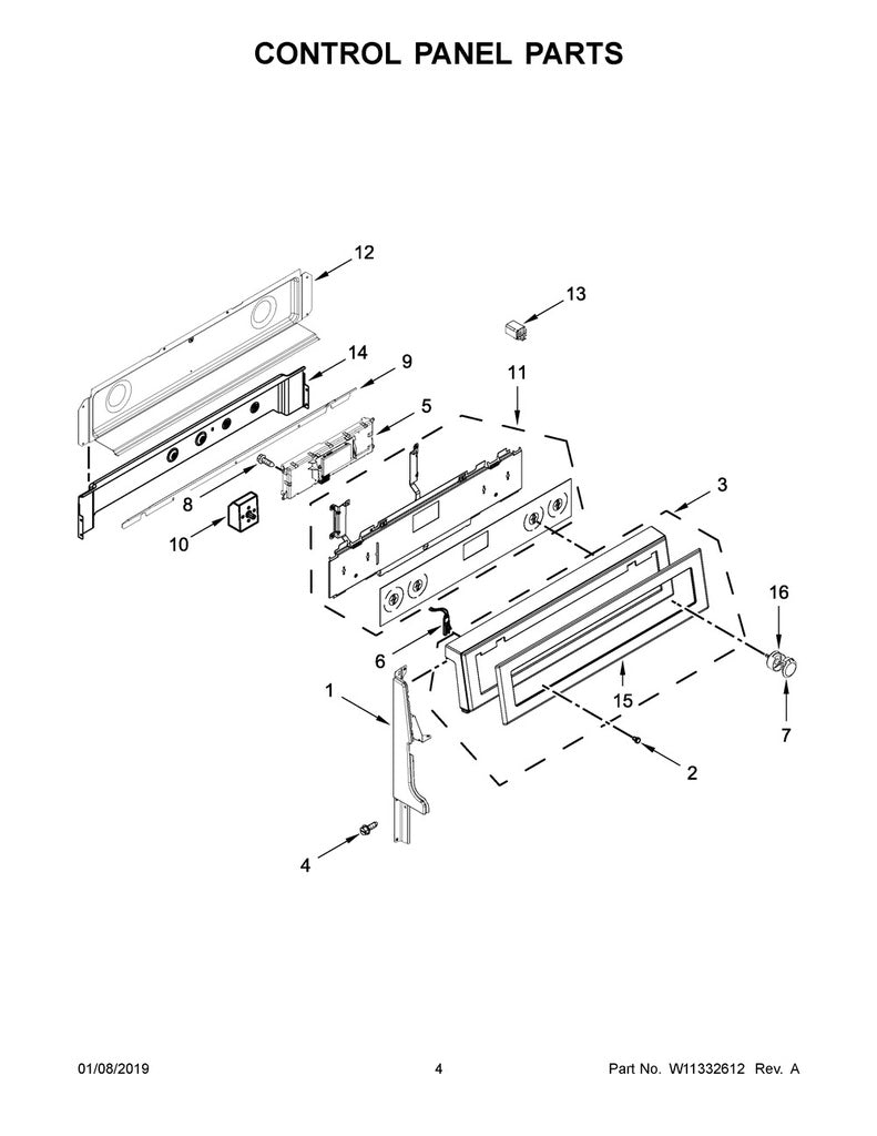 Whirlpool Range, Oven & Cooktop Control Board - WPW10778305, Replaces: W10648867