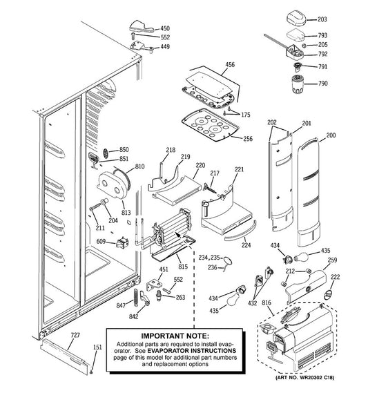 GE Refrigerator & Freezer Refrigerator Evaporator Cover Assembly - WR01L00773