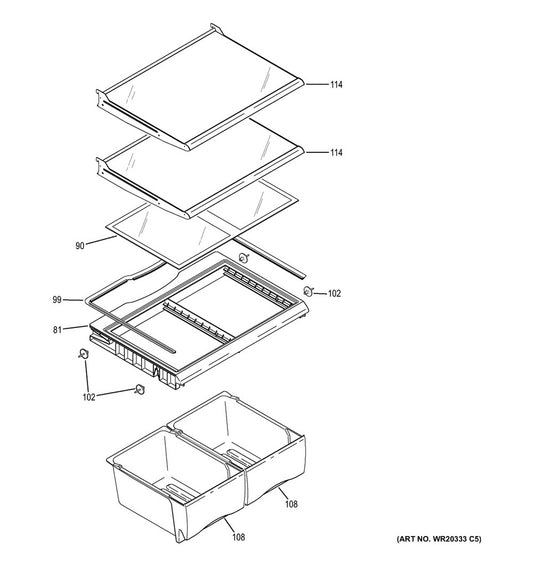 GE Refrigerator & Freezer Refrigerator Crisper Drawer, Clear - WR01L03054