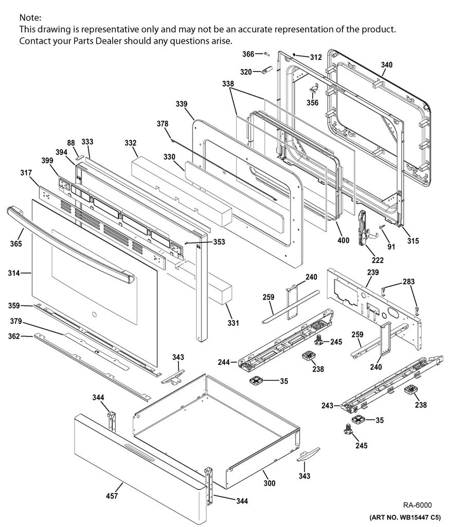 GE Range, Oven & Cooktop Range Storage Drawer Bracket, Left or Right - WS01A02439