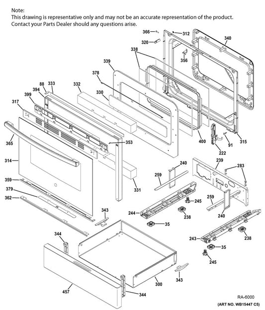 GE Range, Oven & Cooktop Range Storage Drawer Bracket, Left or Right - WS01A02439