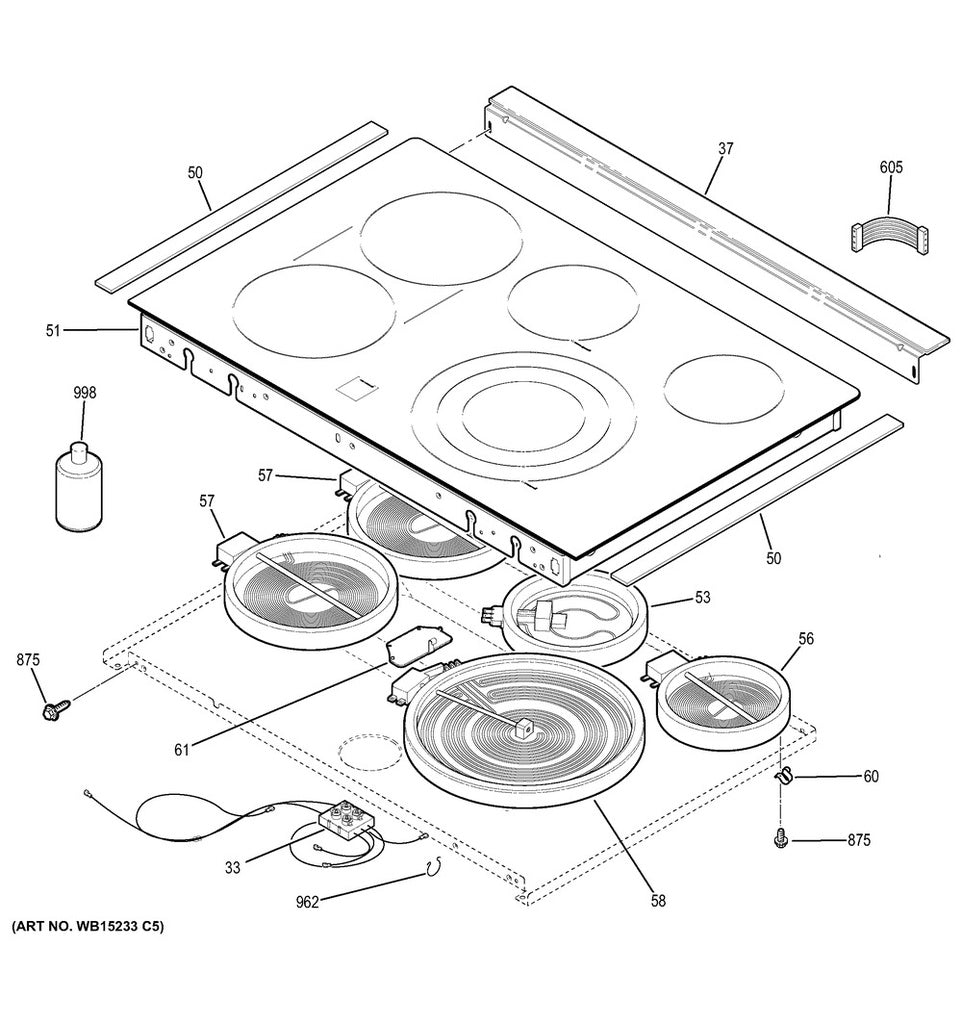 GE Range, Oven & Cooktop Range Radiant Surface Element, 6" - WS01F01171