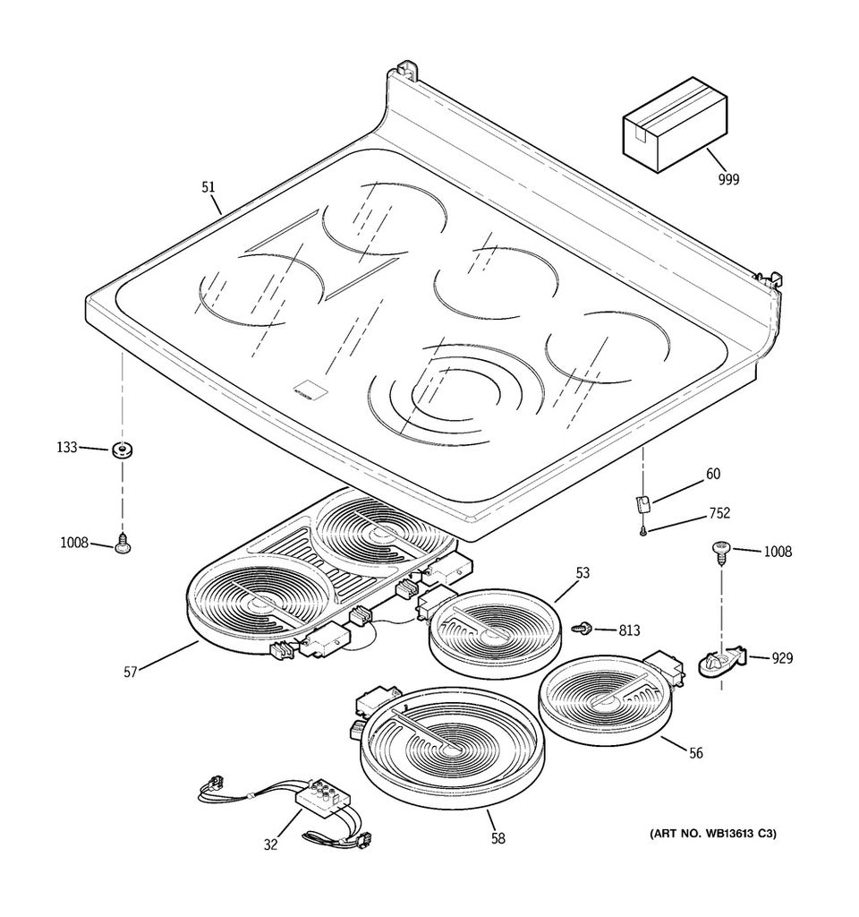 GE Range, Oven & Cooktop Range Double Bridge Surface Element - WS01F01181